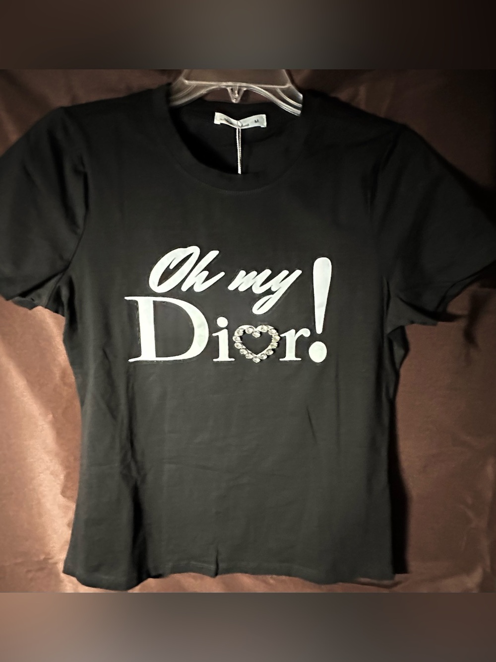 Novelty Dior Black Tee with White Medium Size